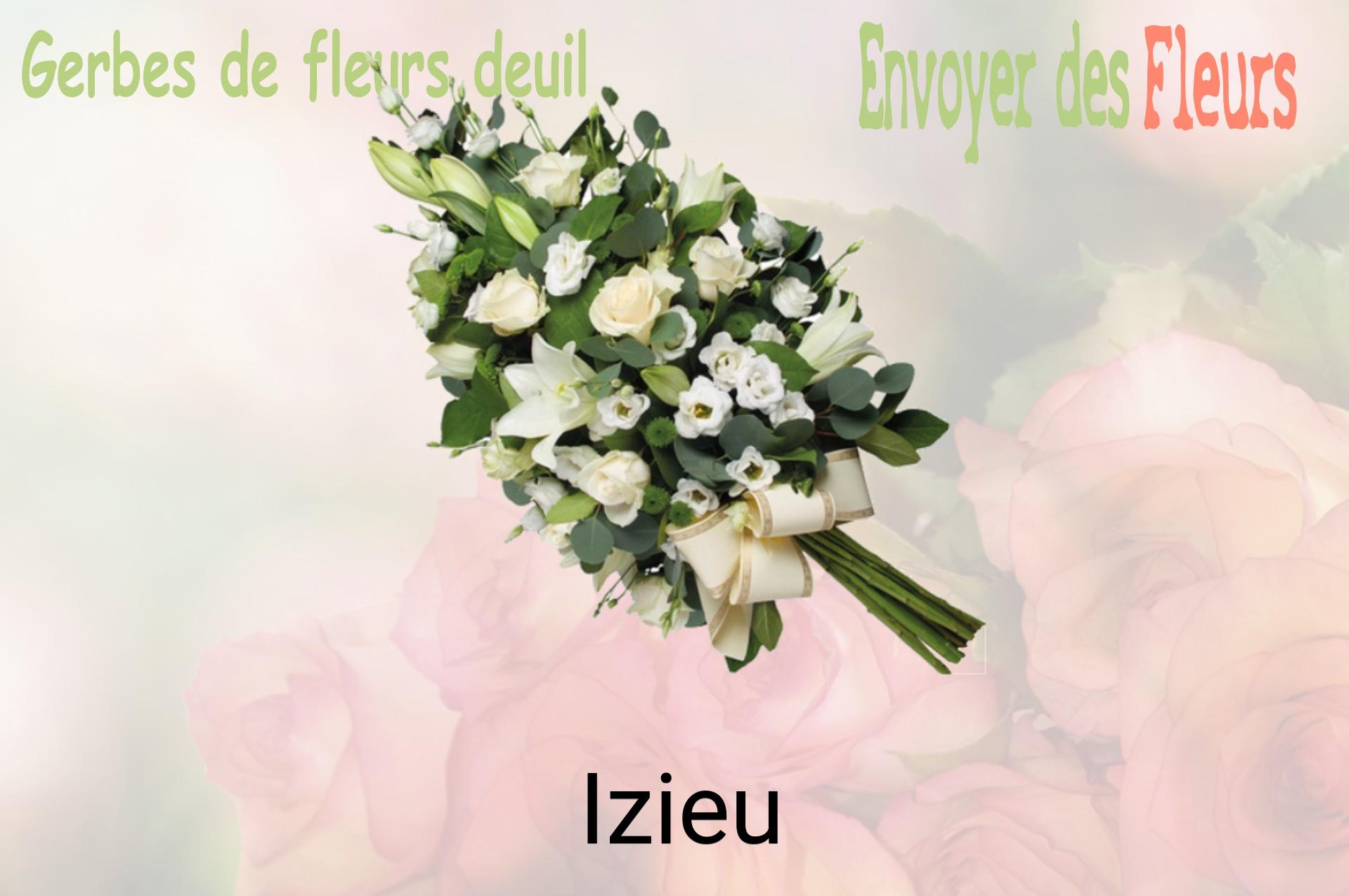 Gerbe de fleurs de deuil livrée à Izieu